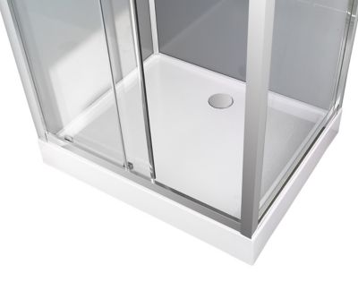 Cabine de douche hydromassante droite chromé finition miroir GoodHome Beloya 80 x 120 cm