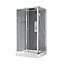 Cabine de douche hydromassante droite chromé GoodHome Beloya 80 x 120 cm