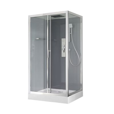 Cabine de douche hydromassante droite chromé GoodHome Beloya 90 x 110 cm