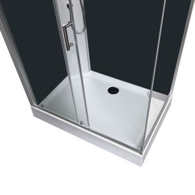 Cabine de douche hydromassante droite chromé GoodHome Onega 80 x 120 cm