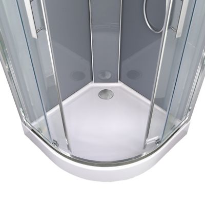 Cabine de douche hydromassante quart de cercle 90 x 90 cm, profilés chromés, GoodHome Beloya