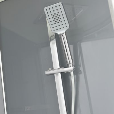 Cabine de douche hydromassante quart de cercle 90 x 90 cm, profilés chromés, GoodHome Beloya