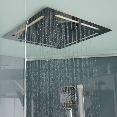 Cabine de douche hydromassante quart de cercle 90 x 90 cm, profilés chromés, GoodHome Beloya