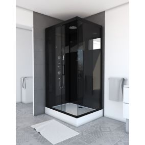 Cabine de douche 80 x 80 cm - style industriel - porte pivotante - Graphic  AURLANE