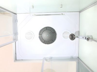 Cabine de douche hydromassante TYRAL - 6 zones de jets de massage - L90 x l 70 x H212 cm - pluie tropicale et douchette