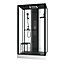 Cabine de douche hydrommassante connectée 90 x 115 cm, noir et blanc, Galedo Relax Hammam