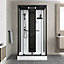 Cabine de douche hydrommassante connectée 90 x 115 cm, noir et blanc, Galedo Relax Hammam