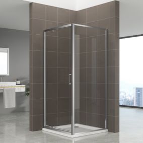 Cabine de douche IBEA H.190 cm porte pivotante verre transparent 70 x 70 cm - Saniverre