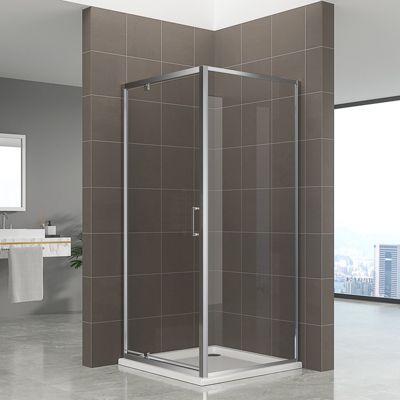Cabine de douche IBEA H.190 cm porte pivotante verre transparent 80 x 80 cm - Saniverre