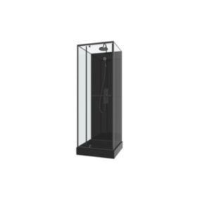 Cabine de douche installation réversible et hauteur ajustable - Noir - L90 x l90 x H213/232 cm - DAMILU