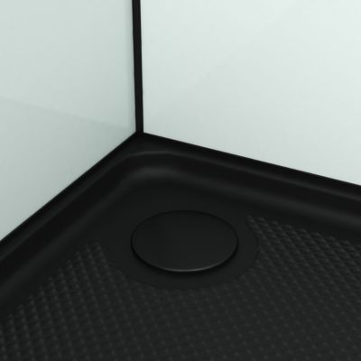 Cabine de douche intégrale 80x80x200 cm carrée - Portes coulissantes - Receveur Noir Mat