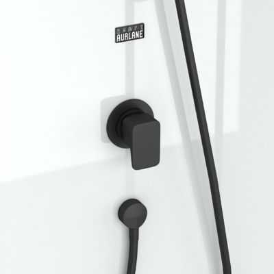 Cabine de douche intégrale 80x80x200 cm carrée - Portes coulissantes - Receveur Noir Mat