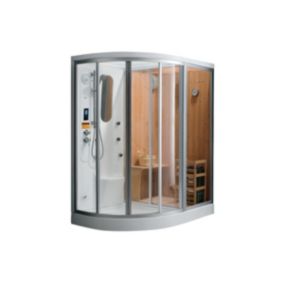 Cabine de douche intégrale d'angle HAUMEA fonction Hammam et Sauna  - l157xP110xH215cm- Angle droit
