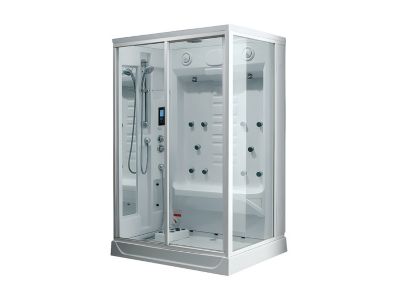 Cabine de douche intégrale - Hammam ARTHEMIS en acrylique renforcé avec 12 jets de massage et pluie tropicale