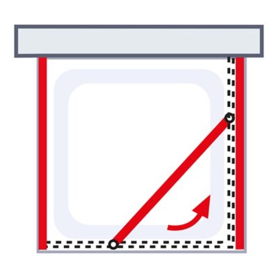 Cabine de douche intégrale carrée blanc, L.80 x l.80 x H.190 cm, porte coulissante, Schulte Juist