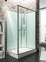Cabine de douche intégrale, Ibiza Schulte, 80 x 120 cm, ouverture droite