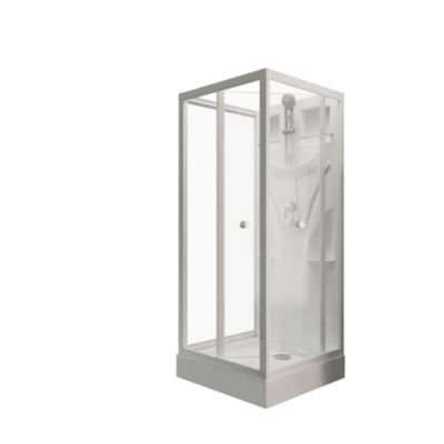 Cabine de douche intégrale, Juist Schulte 80 x 80 cm, ouverture vers l'intérieur