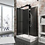 Cabine de douche intégrale, Korsika noire Schulte, 120 x 80 cm, ouverture gauche