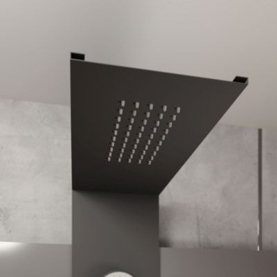 Cabine de douche intégrale rectangulaire hydromassante, L.120 x l.80 x H.224 cm, porte coulissante, profilé noir, Schulte Korsika