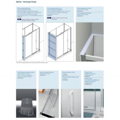 Cabine de douche Kinedo Kinemagic Design 170x70 niche basse porte coulissante verre transparent avec mitigeur
