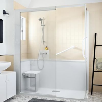 Cabine de douche Kinedo Kinemagic Sérénité 140x90 niche mixte solo verre transparent avec mitigeur