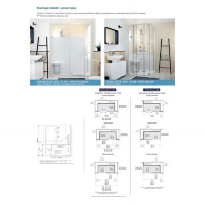 Cabine de douche Kinedo Kinemagic Sérénité 140x90 niche mixte solo verre transparent avec mitigeur