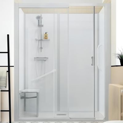 Cabine de douche Kinedo Kinemagic Sérénité Plus 140x70 niche mixte coulissante verre transparent avec mitigeur