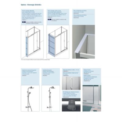 Cabine de douche Kinedo Kinemagic Sérénité Plus 140x70 niche mixte coulissante verre transparent avec mitigeur
