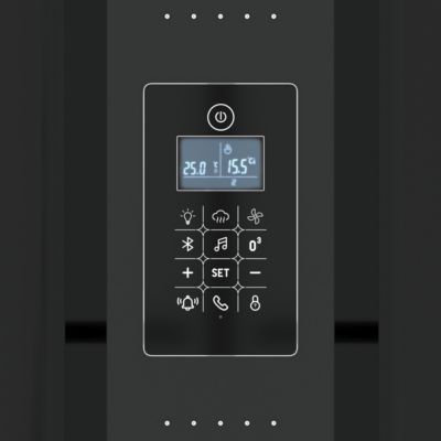 Cabine de douche l.115 x L.90 x H.215 cm – hammam, hydromassante connectée, siège, noir & blanc, Galedo Relax Hammam