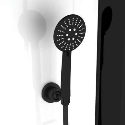 Cabine de douche l.115 x L.90 x H.215 cm – hammam, hydromassante connectée, siège, noir & blanc, Galedo Relax Hammam