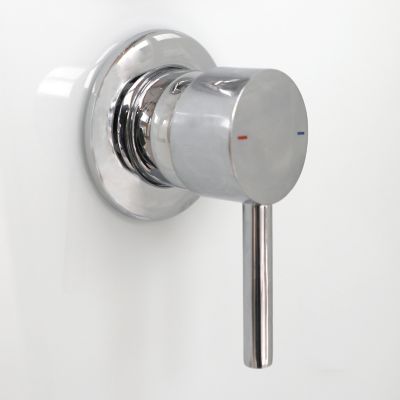 Cabine de douche l.80 x L.80 x H.200 cm – blanche, avec mitigeur et douchette, GoodHome Arkell