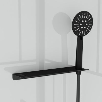 Cabine de douche l.80 x L.80 x H.213 cm – sérigraphie graphic, porte pivotante, design noir & blanc effet verrière, Galedo Graphic