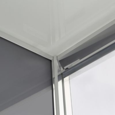 Cabine de douche l.90 x L.110 x H.220 cm – hydromassante, fond gris profilés chromés, GoodHome Beloya