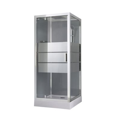 Cabine de douche l.90 x L.90 x H.220 cm – hydromassante, finition miroir, montage facile, GoodHome Beloya