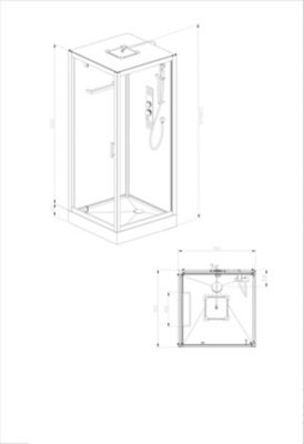 Cabine de douche l.90 x L.90 x H.220 cm – hydromassante, finition miroir, montage facile, GoodHome Beloya