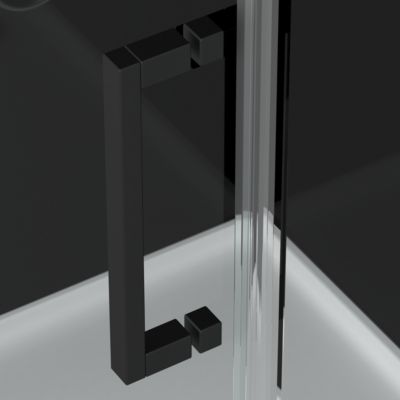 Cabine de douche l.90 x L.90 x H.230 cm – design noir, hydromassante, miroir intégré, portes coulissantes, Galedo Mirror 2 Square