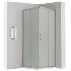 Cabine de douche LANA portes coulissantes H.180 cm verre 6 mm opaque 100 x 100 cm + receveur - Saniverre