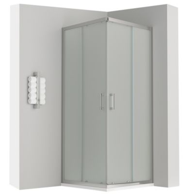 Cabine de douche LANA portes coulissantes H.180 cm verre 6 mm opaque 70 x 70 cm - Saniverre