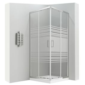 Cabine de douche LANA portes coulissantes H.180 cm verre 6 mm semi-opaque 100 x 100 cm + receveur - Saniverre