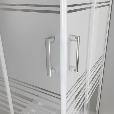 Cabine de douche LANA portes coulissantes H.180 cm verre 6 mm semi-opaque 80 x 90 cm + receveur - Saniverre