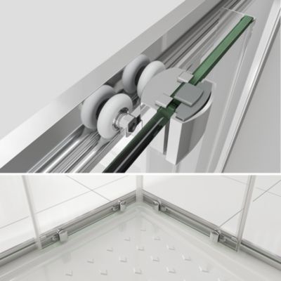 Cabine de douche LANA portes coulissantes H.180 cm verre 6 mm transparent 90 x 100 cm - Saniverre