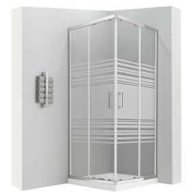 Cabine de douche LANA portes coulissantes H.185 cm verre 6 mm semi-opaque 80 x 80 cm + receveur - Saniverre