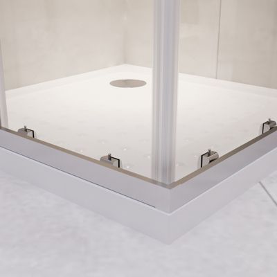 Cabine de douche LANA portes coulissantes H.185 cm verre 6 mm transparent 90 x 90 cm - Saniverre