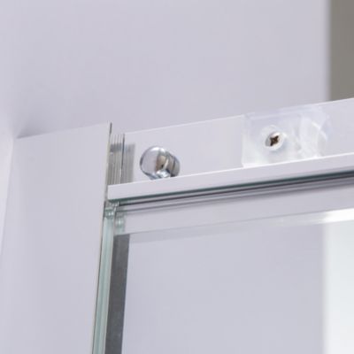 Cabine de douche LANA portes coulissantes H.185 cm verre 6 mm transparent 90 x 90 cm - Saniverre