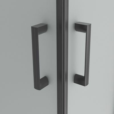 Cabine de douche LANABLACK H.180 cm portes coulissantes verre 6 mm opaque 70 x 70 cm - Saniverre