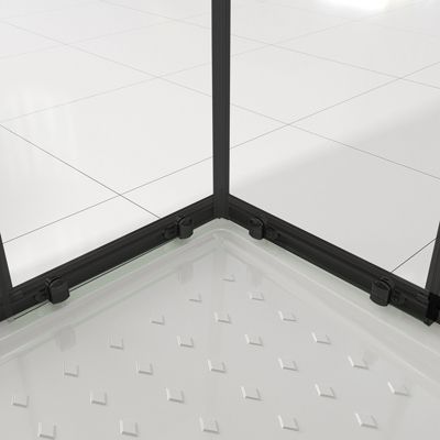 Cabine de douche LANABLACK H.180 cm portes coulissantes verre 6 mm semi-opaque 75 x 75 cm - Saniverre