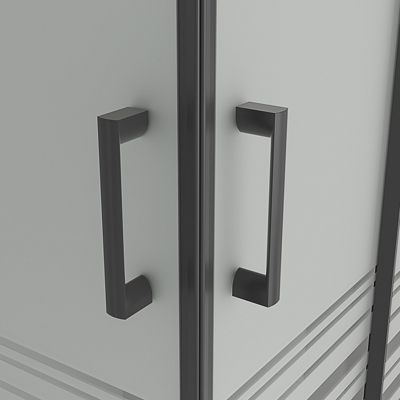 Cabine de douche LANABLACK H.180 cm portes coulissantes verre 6 mm semi-opaque 75 x 75 cm - Saniverre