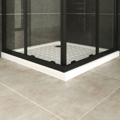Cabine de douche LANABLACK H.180 cm portes coulissantes verre 6 mm transparent 90 x 90 cm - Saniverre