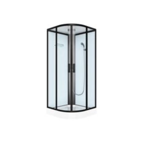 Cabine de douche à LED avec fonction Hammam - L90 x l90 x H 215 cm - SOLTARO