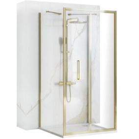 Cabine de douche murale REA Rapid fold gold 100x80